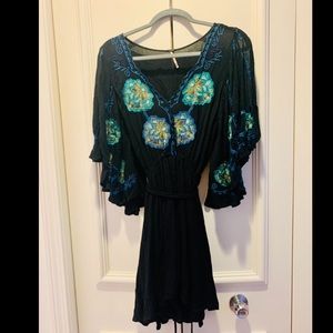 Free people dress - black - size small - floral
